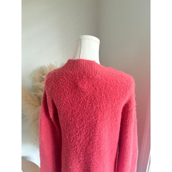 NWT Anthropologie Clayton Wool Blend Teddy V Neck Sweater Women’s XXS Rose Pink - Picture 7 of 9